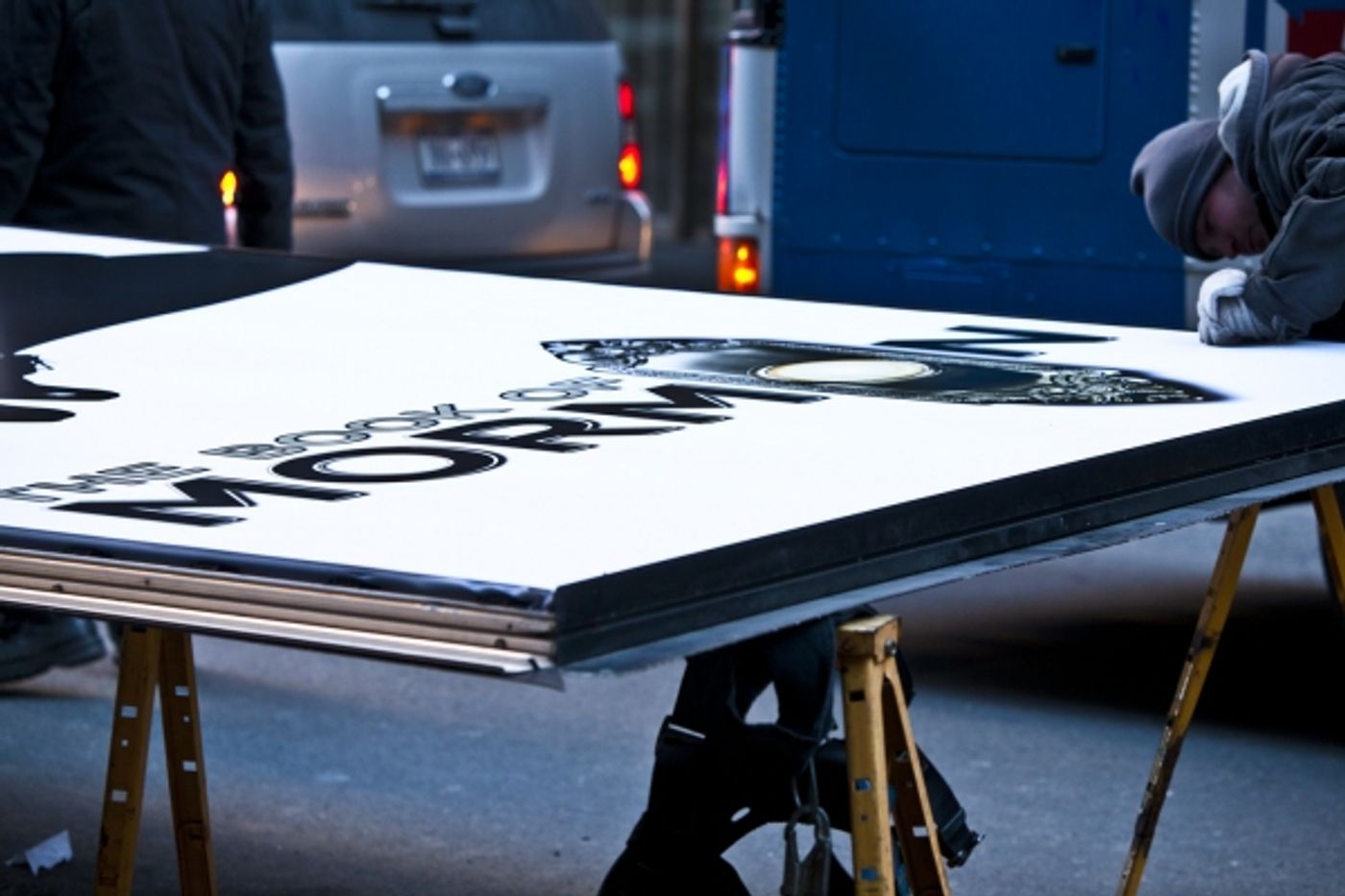 Photo Coverage: BOOK OF MORMON Marquee is Going Up! Part 1 Photo Coverage: BOOK OF MORMON Marquee is Going Up! Part 1 Image