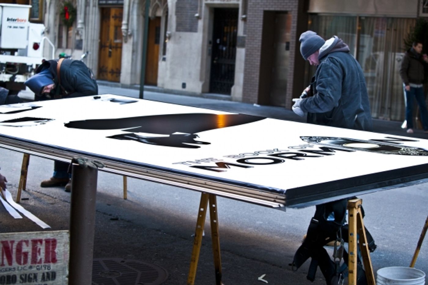 Photo Coverage: BOOK OF MORMON Marquee is Going Up! Part 1 Photo Coverage: BOOK OF MORMON Marquee is Going Up! Part 1 Image