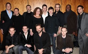 backrow- Chris Fenwick, Michael John LaChiusa, Marc Kudisch, Mary Testa, Andrew Samonsky,Bobby Steggert, Alexander Gemignani, Chuck Cooper, Steven Pasquale front row- Chad Kimball,Max Von Essen, Malcolm Gets, Jack Cummings III
@ BroadwayWorld backrow- Chris Fenwick, Michael John LaChiusa, Marc Kudisch, Mary Testa, Andrew Samon Photo