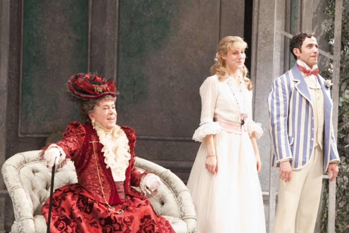 Brian Bedford, Charlotte Parry and Santino Fontana at 