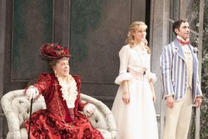 Brian Bedford, Charlotte Parry and Santino Fontana Photo