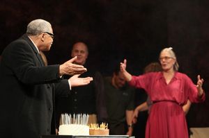 'Driving Miss Daisy' celebrates James Earl Jones' 80th Birthday with Vanessa Redgrave & Boyd Gaines during the Curtain Call at the Golden Theatre in New York City. @ BroadwayWorld 'Driving Miss Daisy' celebrates James Earl Jones' 80th Birthday with Vanessa Redgrav Photo