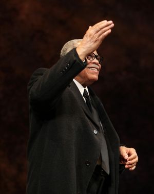 'Driving Miss Daisy' celebrates James Earl Jones' 80th Birthday with Vanessa Redgrave & Boyd Gaines during the Curtain Call at the Golden Theatre in New York City. @ BroadwayWorld 'Driving Miss Daisy' celebrates James Earl Jones' 80th Birthday with Vanessa Redgrav Photo