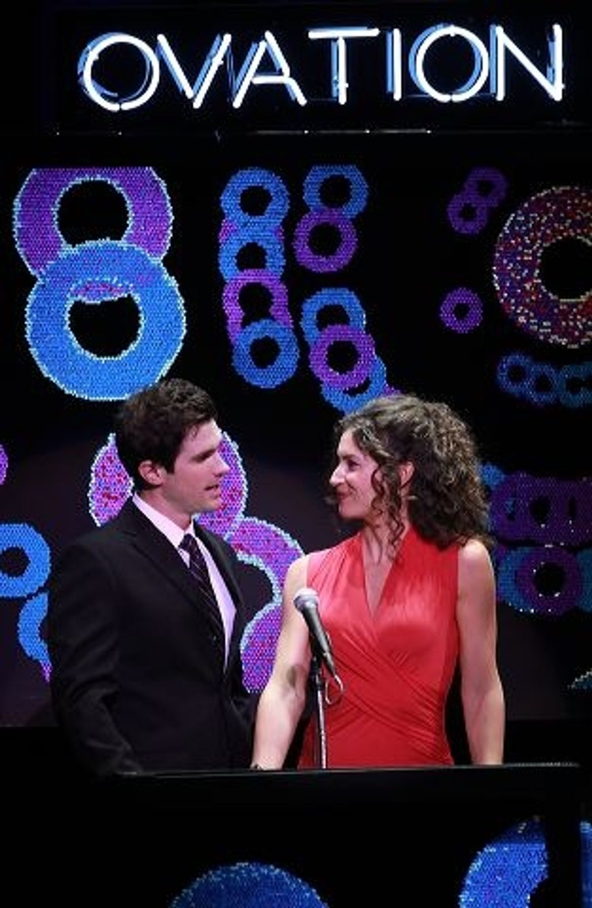 Matt Cavenaugh (L) and Jenny Powers  at 