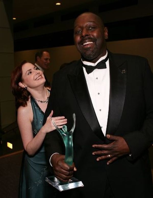 Stephanie Fredricks (L) and Ovation award winner Michael Shepperd Photo