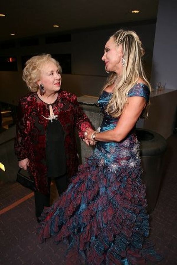 Doris Roberts (L) celebrates with President and CEO Cabrillo Music Theatre Carole W.  Photo