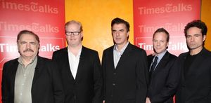 TimesTalks Presents A Conversation With The Champion Acting Ensemble, Actors Brian Cox, Jim Gaffigan, Chris Noth, Kiefer Sutherland and Jason Patric, cast members of Broadway's 'That Championship Season' at the Times Center in New York City. @ BroadwayWorld TimesTalks Presents A Conversation With The Champion Acting Ensemble, Actors Brian Co Photo