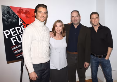 Michael T. Weiss, Donna Bullock, Daniel Oreskes, Scott Drummond attends the Off-Broad Photo
