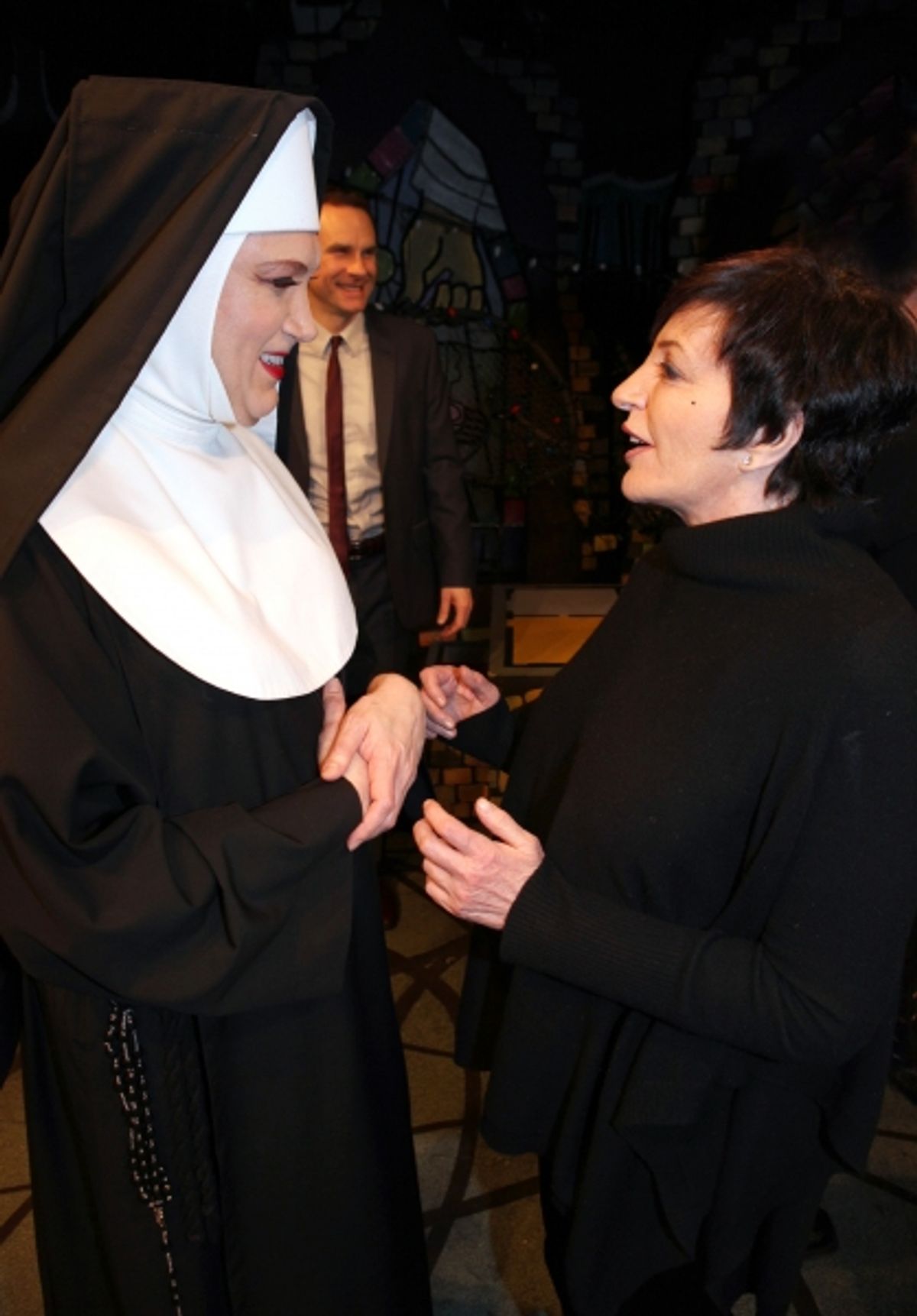 Liza Minnelli visits Charles Busch & the cast of 'The Divine Sister' at the SoHo Playhouse in New York City. at 