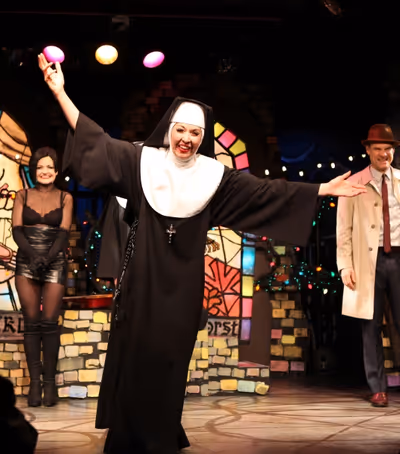 Julie Halston with the cast of 'The Divine Sister' during a Curtain Call at the SoHo  Photo
