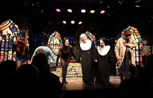 Amy Rutberg, Jennifer Van Dyck, Alison Fraser, Charles Busch & Julie Halston & Jonathan Walker with the cast of 'The Divine Sister' during a Curtain Call at the SoHo Playhouse in New York City. @ BroadwayWorld Amy Rutberg, Jennifer Van Dyck, Alison Fraser, Charles Busch & Julie Halston & Jonath Photo