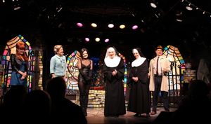 Amy Rutberg, Jennifer Van Dyck, Alison Fraser, Charles Busch & Julie Halston & Jonathan Walker with the cast of 'The Divine Sister' during a Curtain Call at the SoHo Playhouse in New York City. @ BroadwayWorld Amy Rutberg, Jennifer Van Dyck, Alison Fraser, Charles Busch & Julie Halston & Jonath Photo