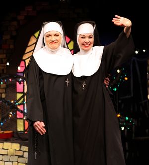 Charles Busch & Julie Halston with the cast of 'The Divine Sister' during a Curtain Call at the SoHo Playhouse in New York City. @ BroadwayWorld Charles Busch & Julie Halston with the cast of 'The Divine Sister' during a Curtain C Photo