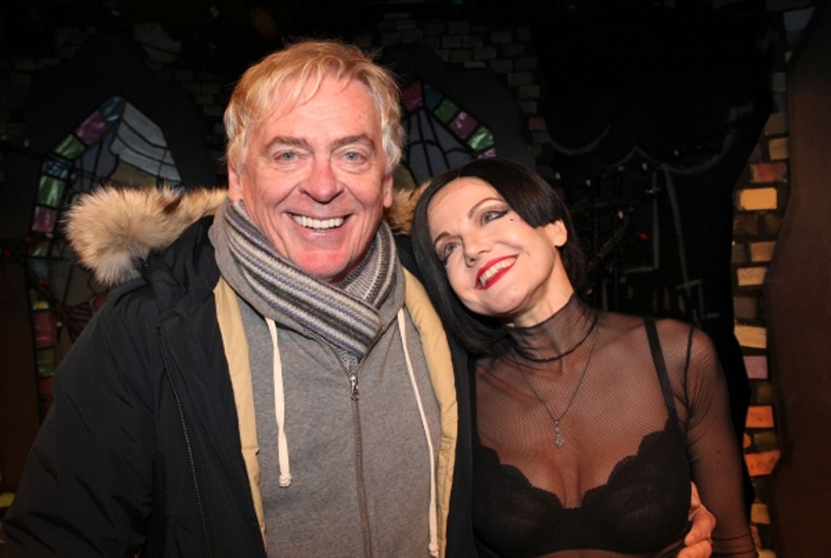 Daniel Davis visits Alison Fraser & the cast of 'The Divine Sister' Backstage at the SoHo Playhouse in New York City. at 
