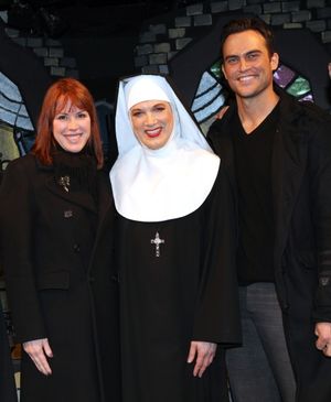 Molly Ringwald & Cheyenne Jackson visit Charles Busch & the cast of 'The Divine Sister' Backstage at the SoHo Playhouse in New York City. @ BroadwayWorld Molly Ringwald & Cheyenne Jackson visit Charles Busch & the cast of 'The Divine Siste Photo