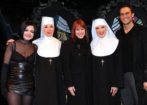 Molly Ringwald & Cheyenne Jackson visit Alison Fraser, Julie Halston, Charles Busch & the cast of 'The Divine Sister' Backstage at the SoHo Playhouse in New York City. @ BroadwayWorld Molly Ringwald & Cheyenne Jackson visit Alison Fraser, Julie Halston, Charles Busch & Photo