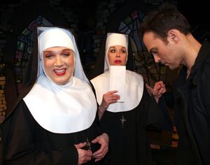 Cheyenne Jackson visits Julie Halston, Charles Busch & the cast of 'The Divine Sister' Backstage at the SoHo Playhouse in New York City. @ BroadwayWorld Cheyenne Jackson visits Julie Halston, Charles Busch & the cast of 'The Divine Sister Photo
