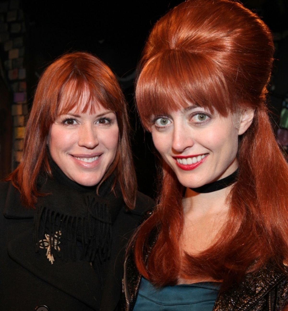 Molly Ringwald visits Amy Rutberg & the cast of 'The Divine Sister' Backstage at the SoHo Playhouse in New York City. at 