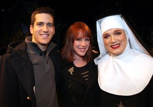 Molly Ringwald & Panio Gianopoulos visit Charles Busch & the cast of 'The Divine Sister' Backstage at the SoHo Playhouse in New York City. @ BroadwayWorld Molly Ringwald & Panio Gianopoulos visit Charles Busch & the cast of 'The Divine Sist Photo