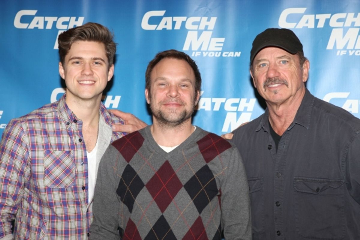 Aaron Tveit, Norbert Leo Butz & Tom Wopat attending Meet & Greet for the New Broadway Musical 'Catch Me If You Can'  at the 42ns Street Rehearsal Studios in New York City. at 
