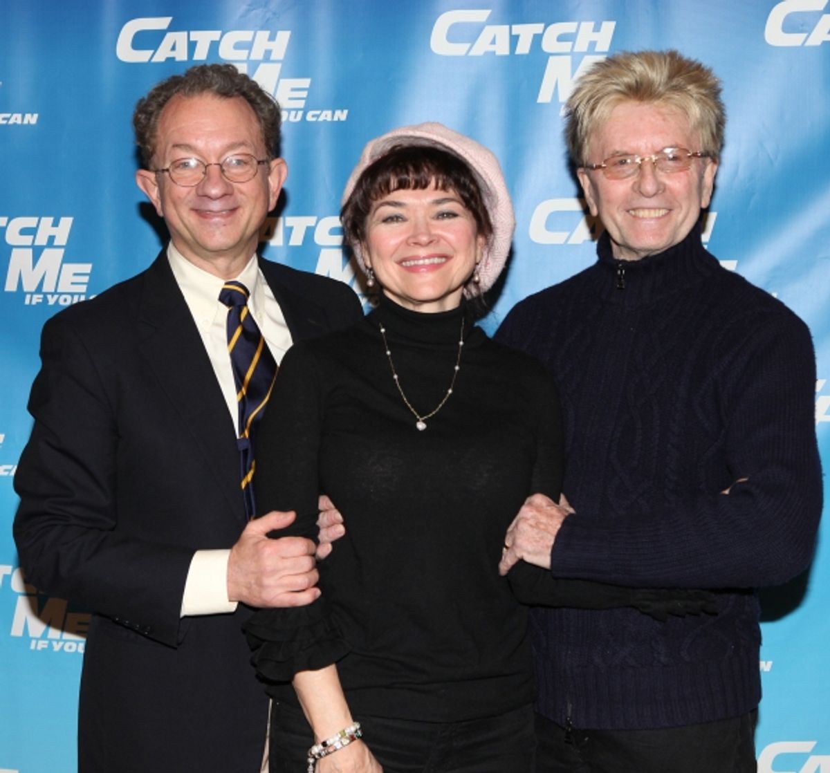 William Ivey Long, Linda Hart and Paul Huntley attending Meet & Greet for the New Broadway Musical 'Catch Me If You Can'  at the 42ns Street Rehearsal Studios in New York City. at 