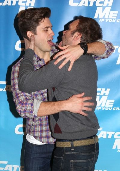 Aaron Tveit & Norbert Leo Butz attending Meet & Greet for the New Broadway Musical 'C Photo