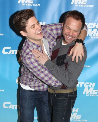 Aaron Tveit & Norbert Leo Butz attending Meet & Greet for the New Broadway Musical 'C Photo