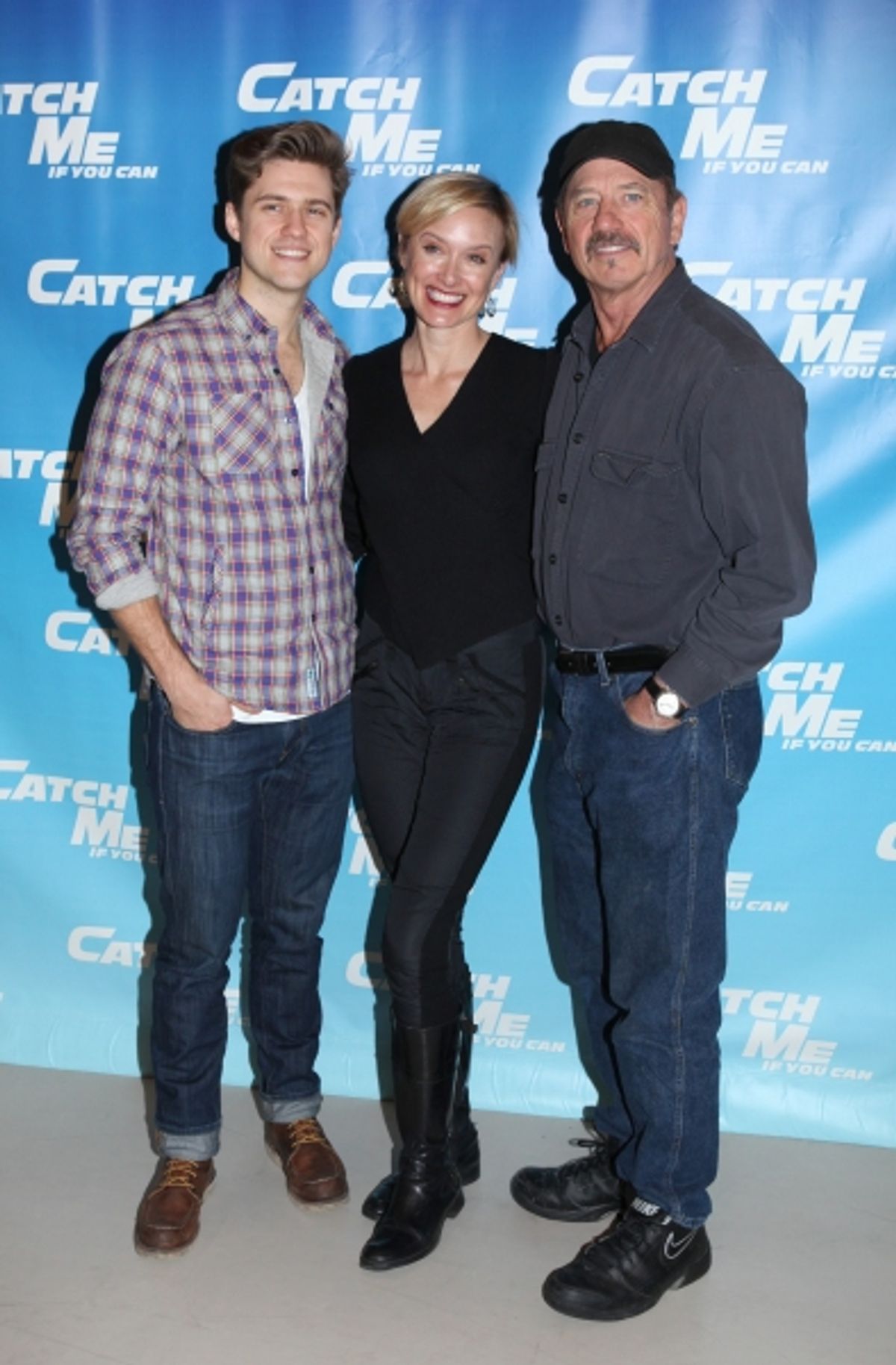 Aaron Tveit & Rachel de Benedet & Tom Wopat attending Meet & Greet for the New Broadway Musical 'Catch Me If You Can'  at the 42ns Street Rehearsal Studios in New York City. at 