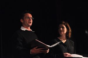 Michael Riedel and Roma Torre Photo