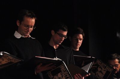 Michael Riedel, Michael Schulman and Frank DiLella Photo