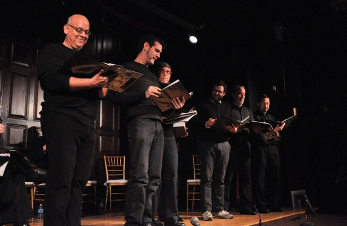 Joe Dziemianowicz, Adam Feldman, Elisabeth Vincentelli, Jesse Oxfeld, David Belcher and David Sheward at 