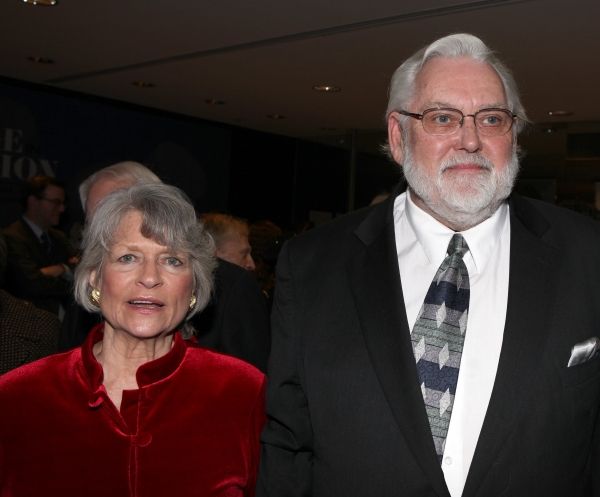 Louise Hirschfeld Cullman & Jim Brochu attends the reception and unveiling for the Al Photo