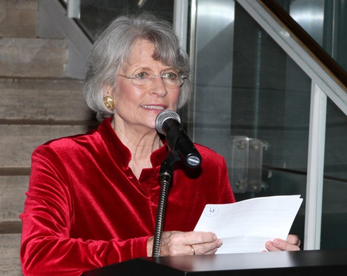 Louise Hirschfeld Cullman attends the reception and unveiling for the Al Hirschfeld permanent installation at The New York Public Library for Performing Arts in New York City. at 