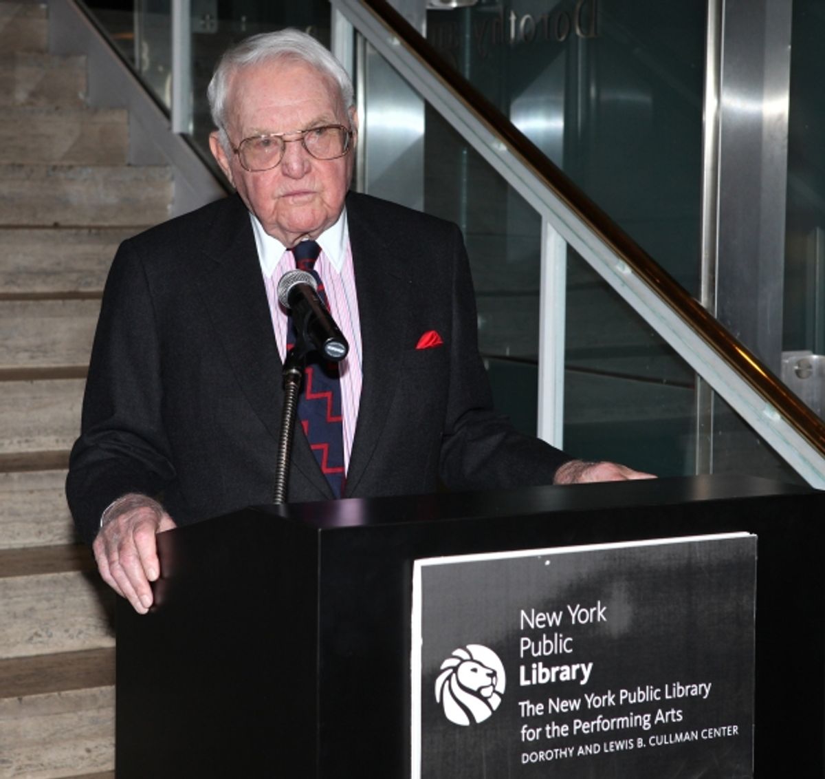 Lewis B. Cullman attends the reception and unveiling for the Al Hirschfeld permanent installation at The New York Public Library for Performing Arts in New York City. at 