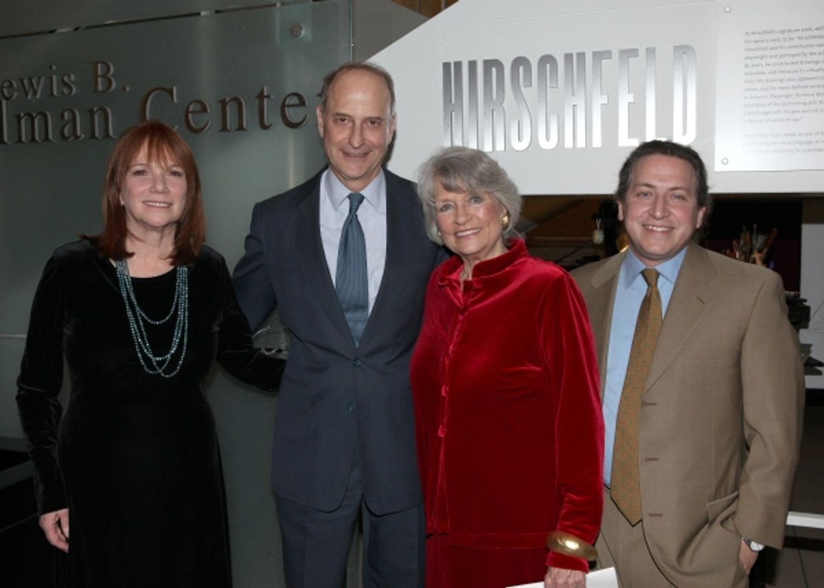 Jacqueline Z. Davis, Dr. Paul Lecleric, Louise Hirshfeld Cullman & David Leopold attends the reception and unveiling for the Al Hirschfeld permanent installation at The New York Public Library for Performing Arts in New York City. at 