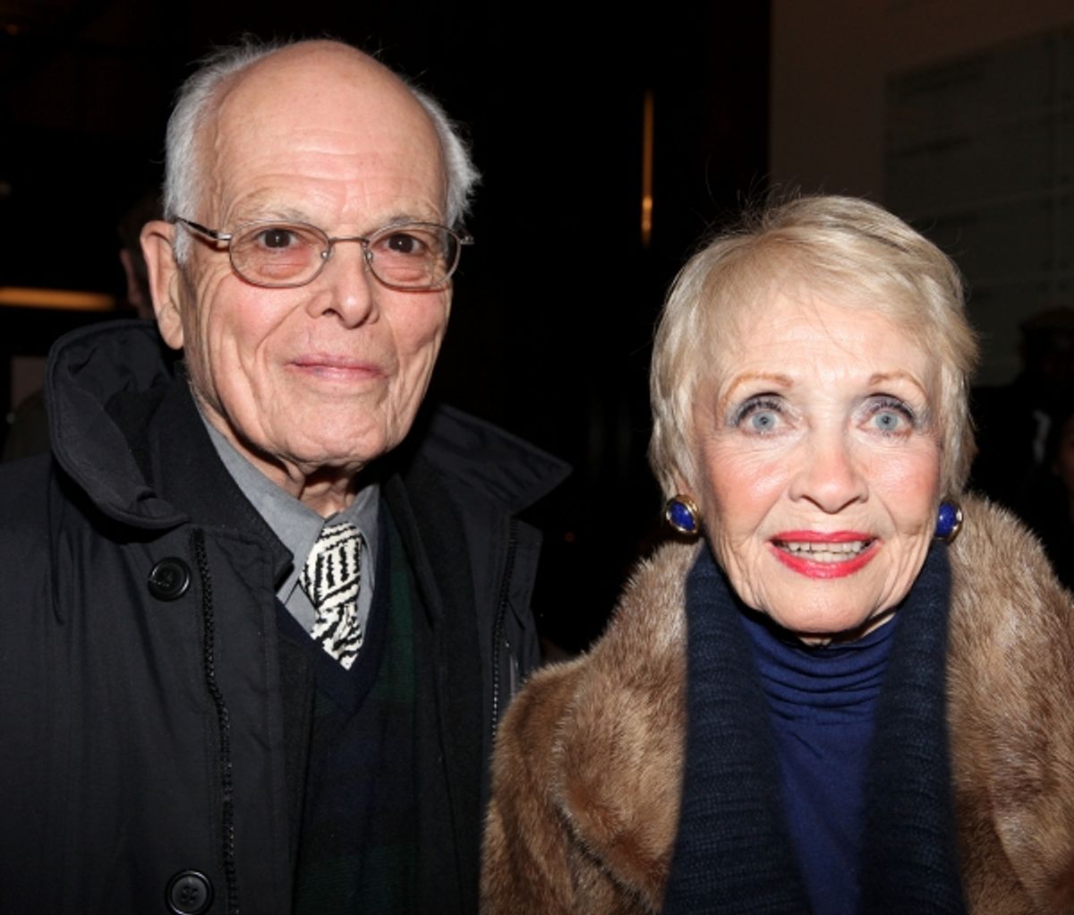Dick Moore & Jane Powell attends the reception and unveiling for the Al Hirschfeld permanent installation at The New York Public Library for Performing Arts in New York City. at 