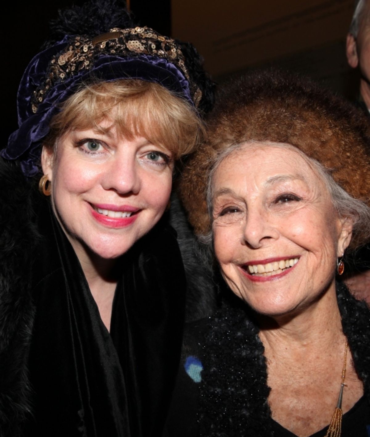 KT Sullivan & Marge Champion attends the reception and unveiling for the Al Hirschfeld permanent installation at The New York Public Library for Performing Arts in New York City. at 