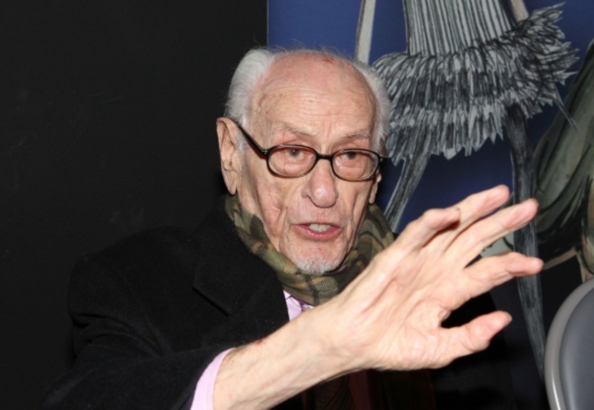 Eli Wallach attends the reception and unveiling for the Al Hirschfeld permanent installation at The New York Public Library for Performing Arts in New York City. at 