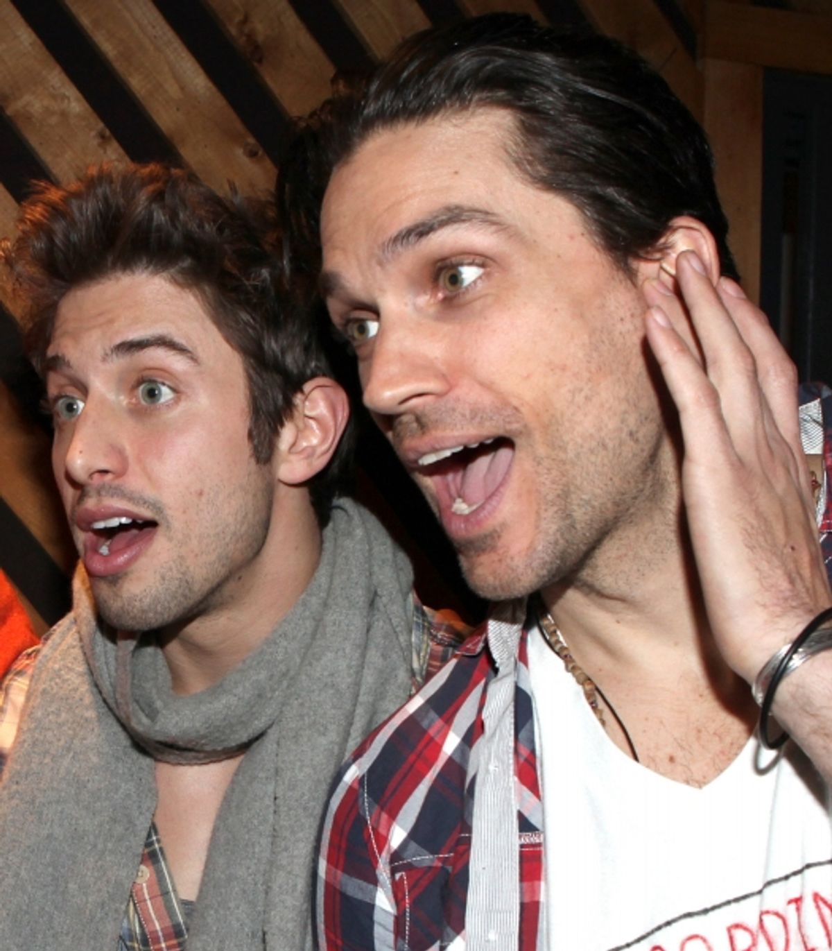 Nick Adams & Will Swenson attending the Broadway Original Cast Recording of 'Priscilla Queen Of The Desert - The Musical'  in New York City. at 