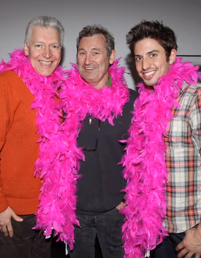 Tony Sheldon & Garry McQuinn & Nick Adams attending the Broadway Original Cast Record Photo