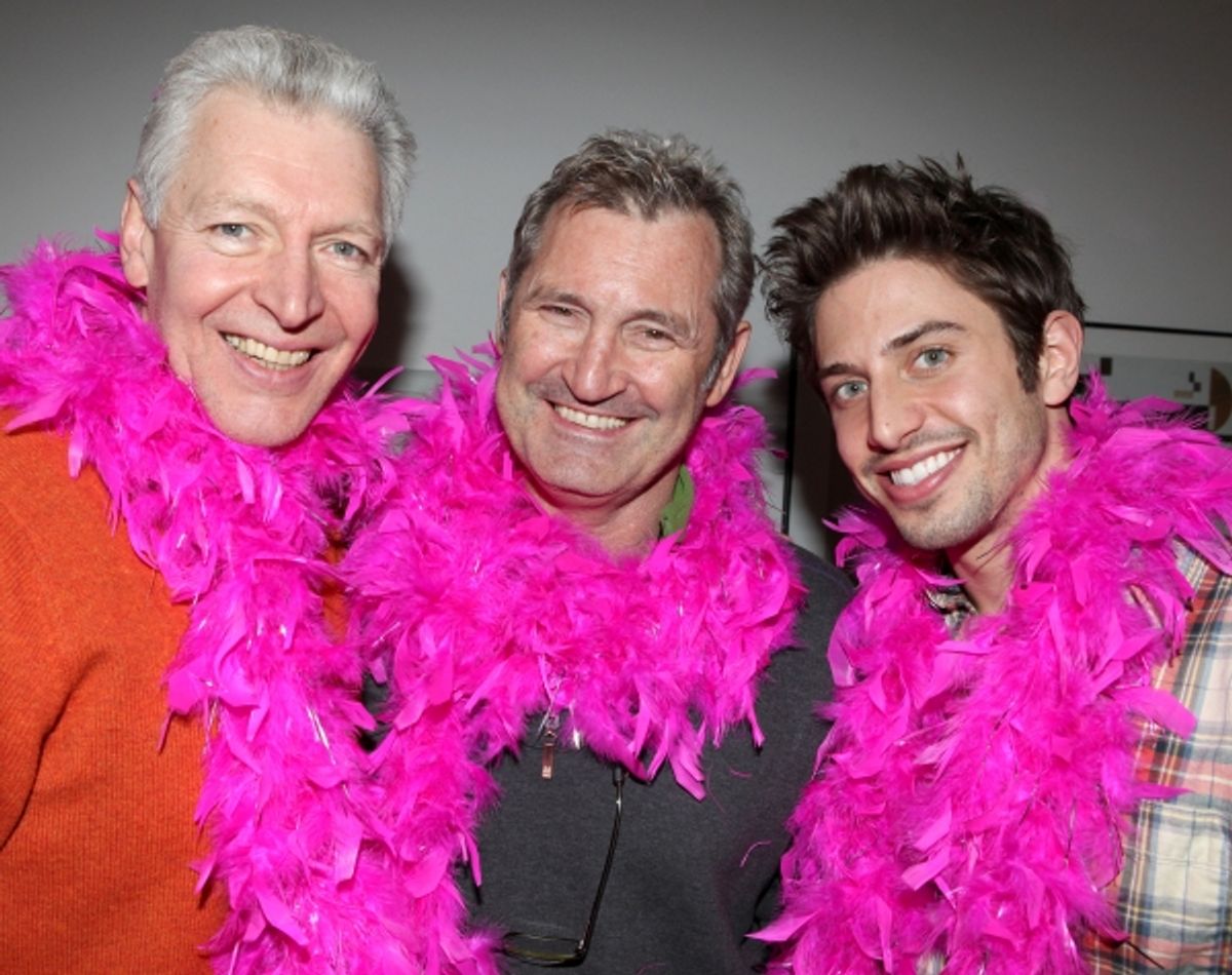 Tony Sheldon & Garry McQuinn & Nick Adams attending the Broadway Original Cast Recording of 'Priscilla Queen Of The Desert - The Musical'  in New York City. at 