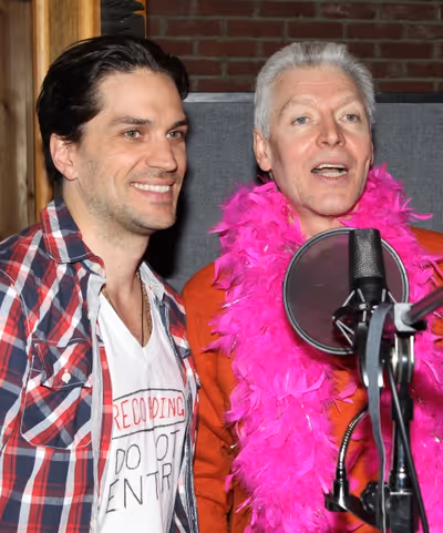 Will Swenson & Tony Sheldon attending the Broadway Original Cast Recording of 'Prisci Photo