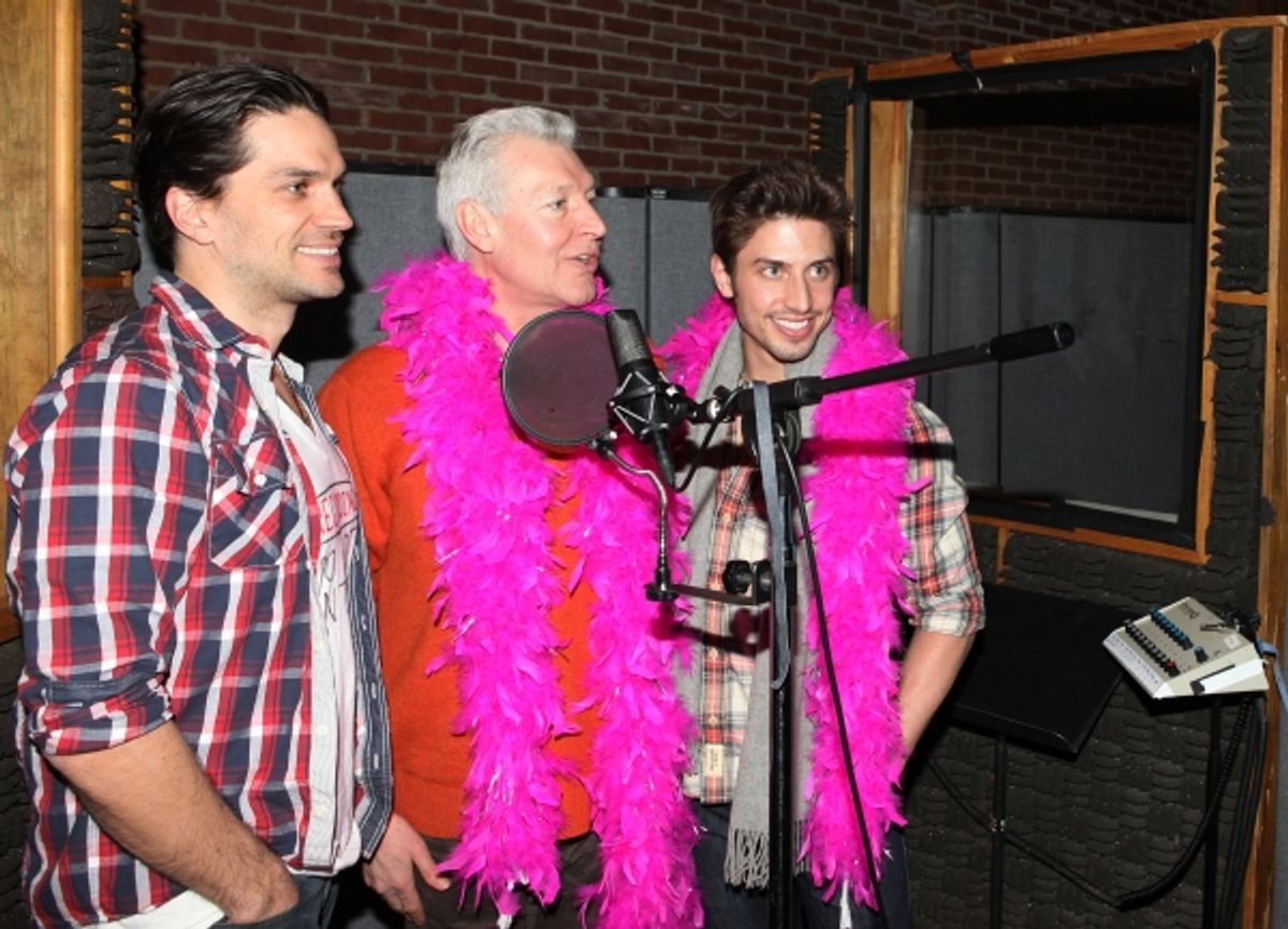 Will Swenson & Tony Sheldon & Nick Adams attending the Broadway Original Cast Recording of 'Priscilla Queen Of The Desert - The Musical'  in New York City. at 