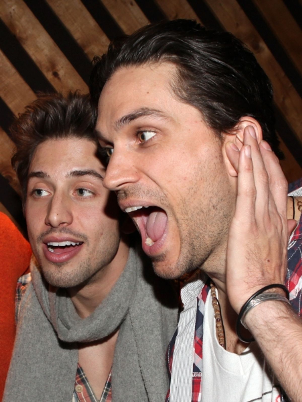 Nick Adams & Will Swenson attending the Broadway Original Cast Recording of 'Priscilla Queen Of The Desert - The Musical'  in New York City. at 