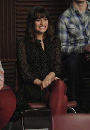 Rachel (Lea Michele) enjoys watching her classmates perform Photo
