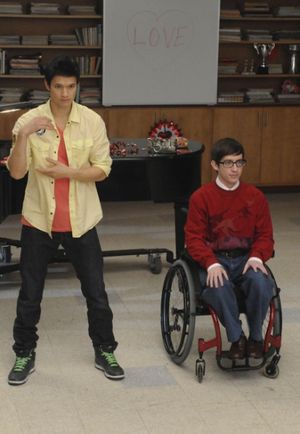 GLEE: Mike (Harry Shum Jr., L) and Artie (Kevin McHale, R) perform in the @ BroadwayWorld GLEE: Mike (Harry Shum Jr., L) and Artie (Kevin McHale, R) perform in the Photo