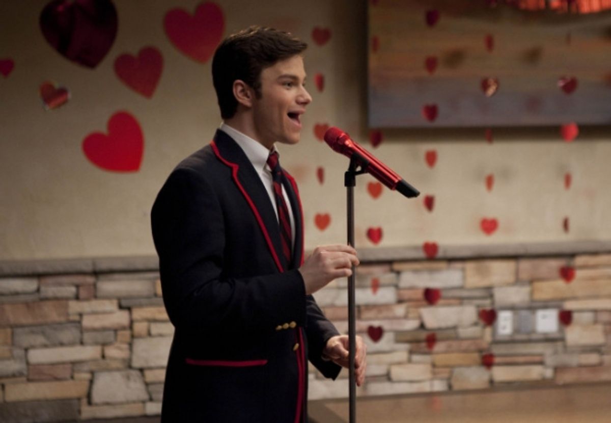 GLEE: Kurt (Chris Colfer) performs on Valentine's Day in the  at 