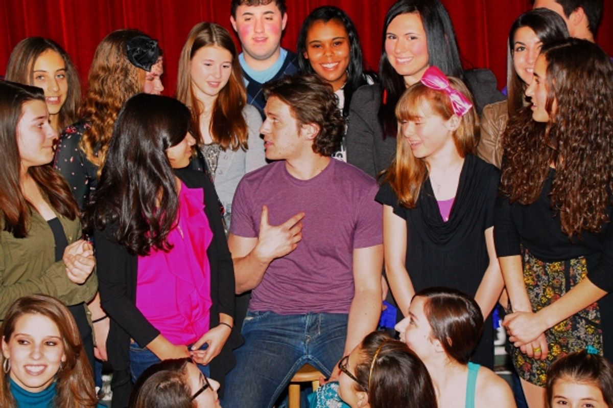 Jonathan Groff and the students of Broadway Artists Alliance at 