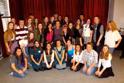 Jonathan Groff and the students of Broadway Artists Alliance Photo