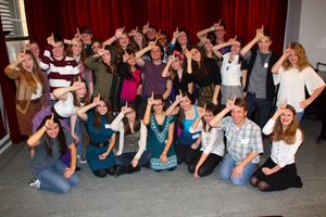 Jonathan Groff and the students of Broadway Artists Alliance @ BroadwayWorld Jonathan Groff and the students of Broadway Artists Alliance Photo